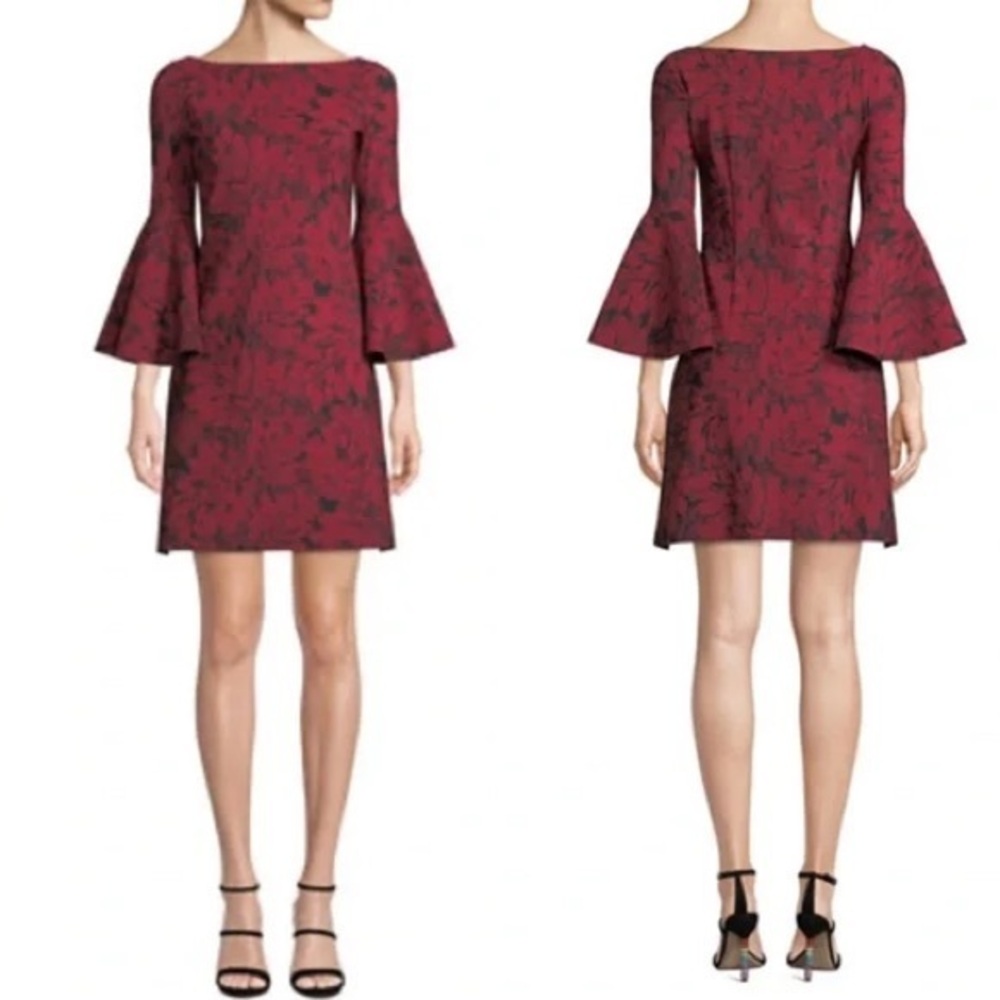 Chiara Boni Natalie Bell Red Floral Mini Dress IT48 US L (12)